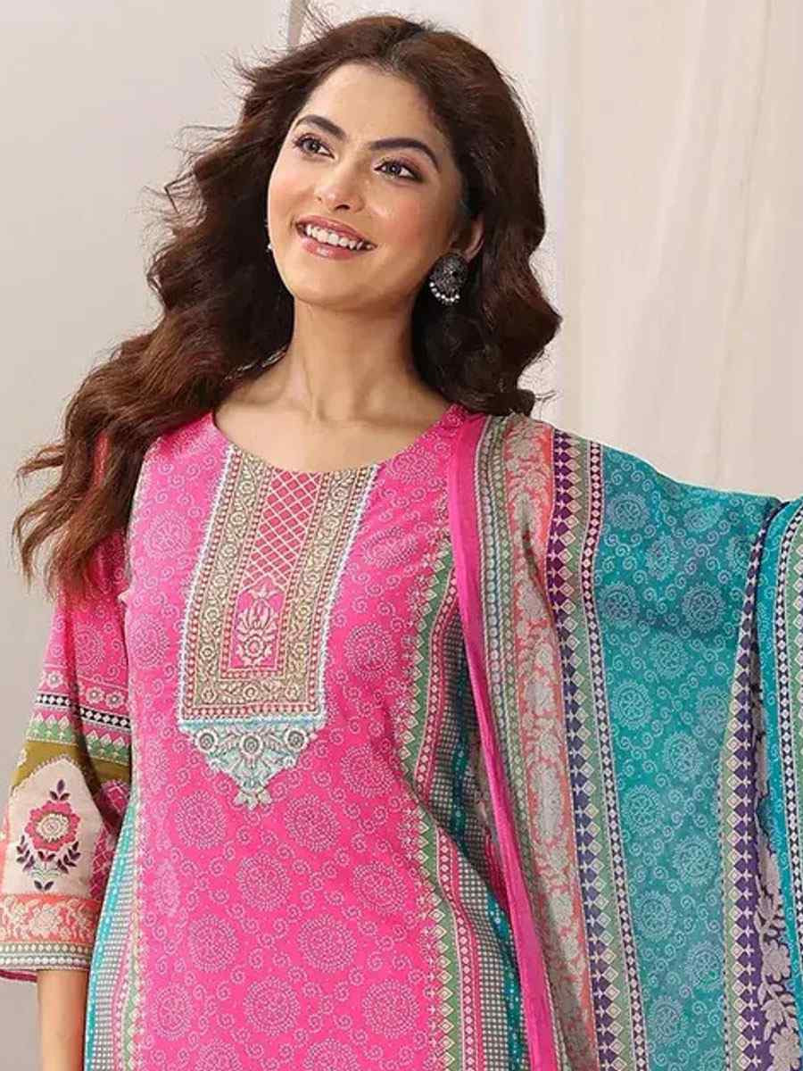 Pink Crepe Embroidery Party Wedding Festival Casual Ready Pant Salwar Kameez