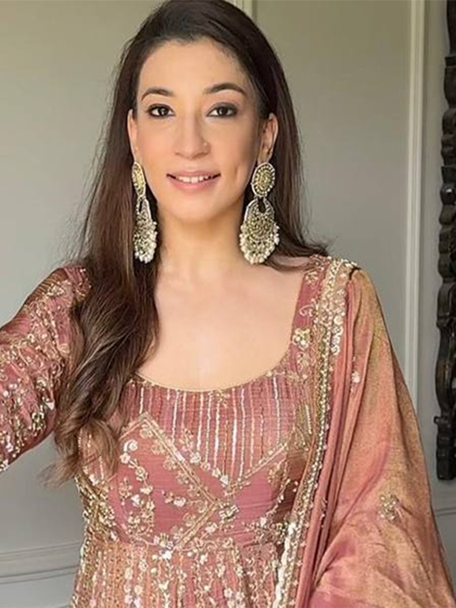 Pink Crunchy Silk Embroidery Sequins Wedding Party Festival Casual Ready Anarkali Salwar Kameez