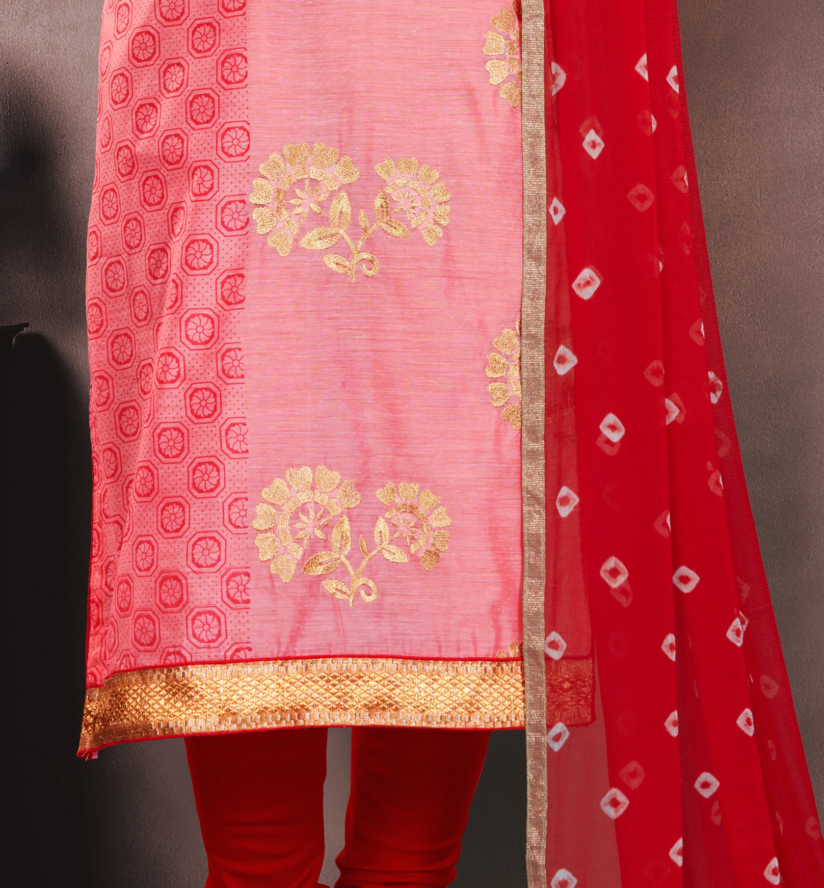 Pink Embroidery Festival Party Churidar Salwar Kameez