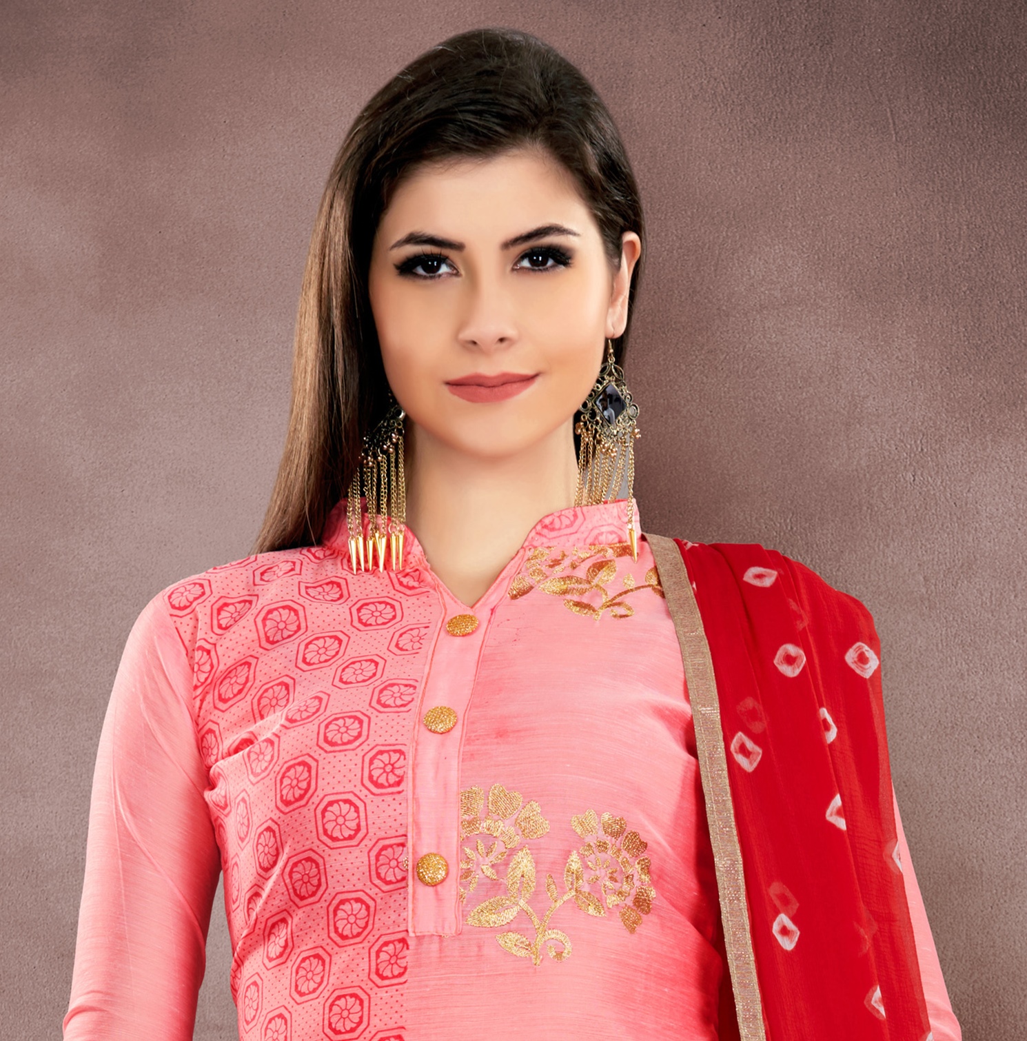 Pink Embroidery Festival Party Churidar Salwar Kameez