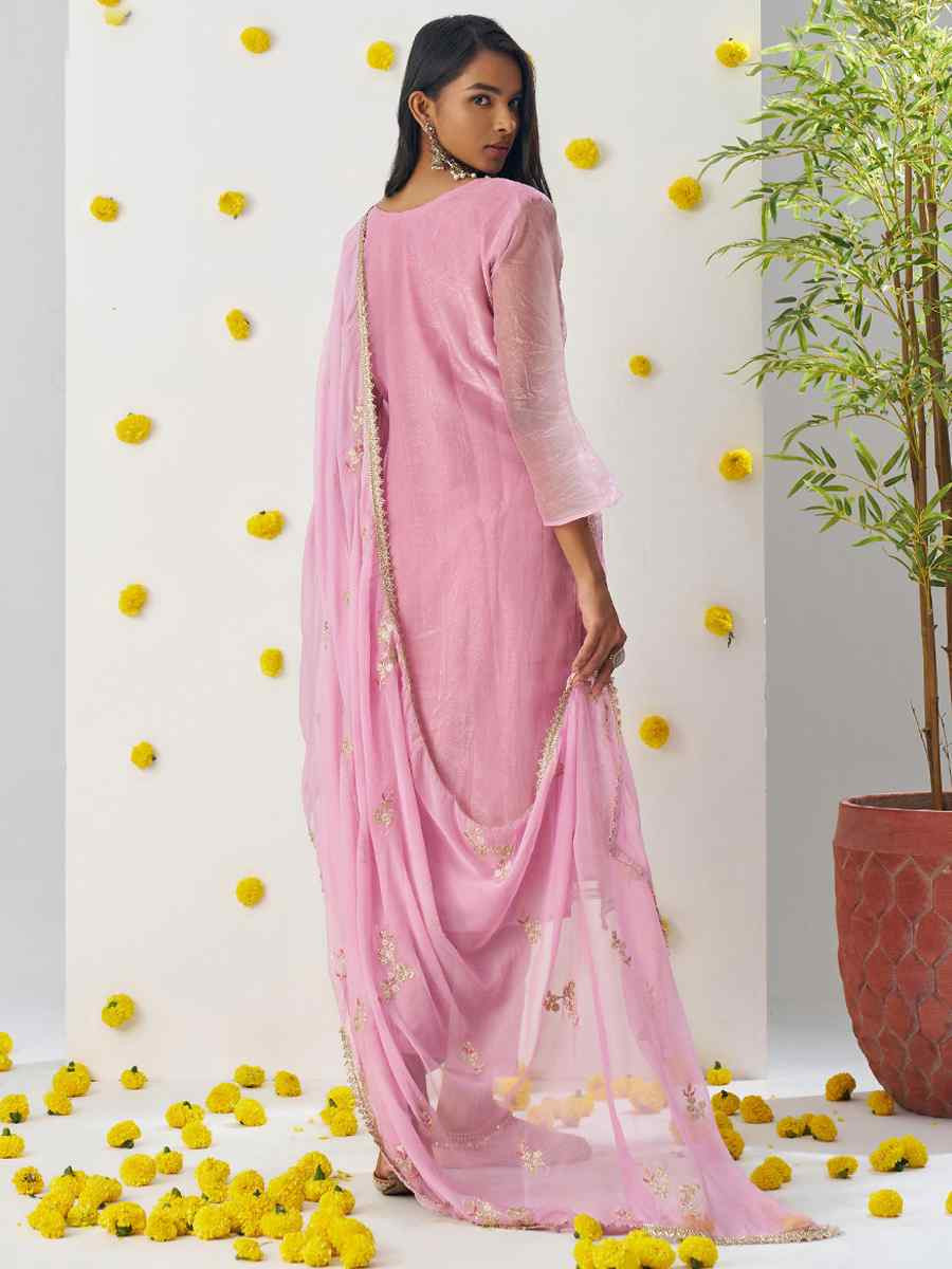Pink Fancy Crush Embroidered Mehendi Wedding Ready Pant Salwar Kameez