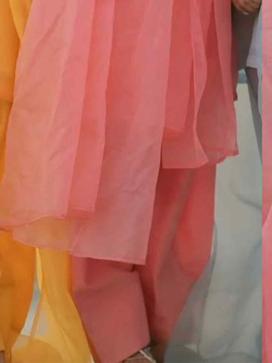 Pink Faux Georgette Embroidered Festival Casual Ready Farsi Pant Salwar Kameez