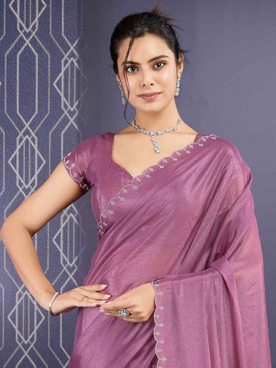 Pink Georgette Embroidery Casual Reception Festival Wedding Fancy Heavy Border Sarees