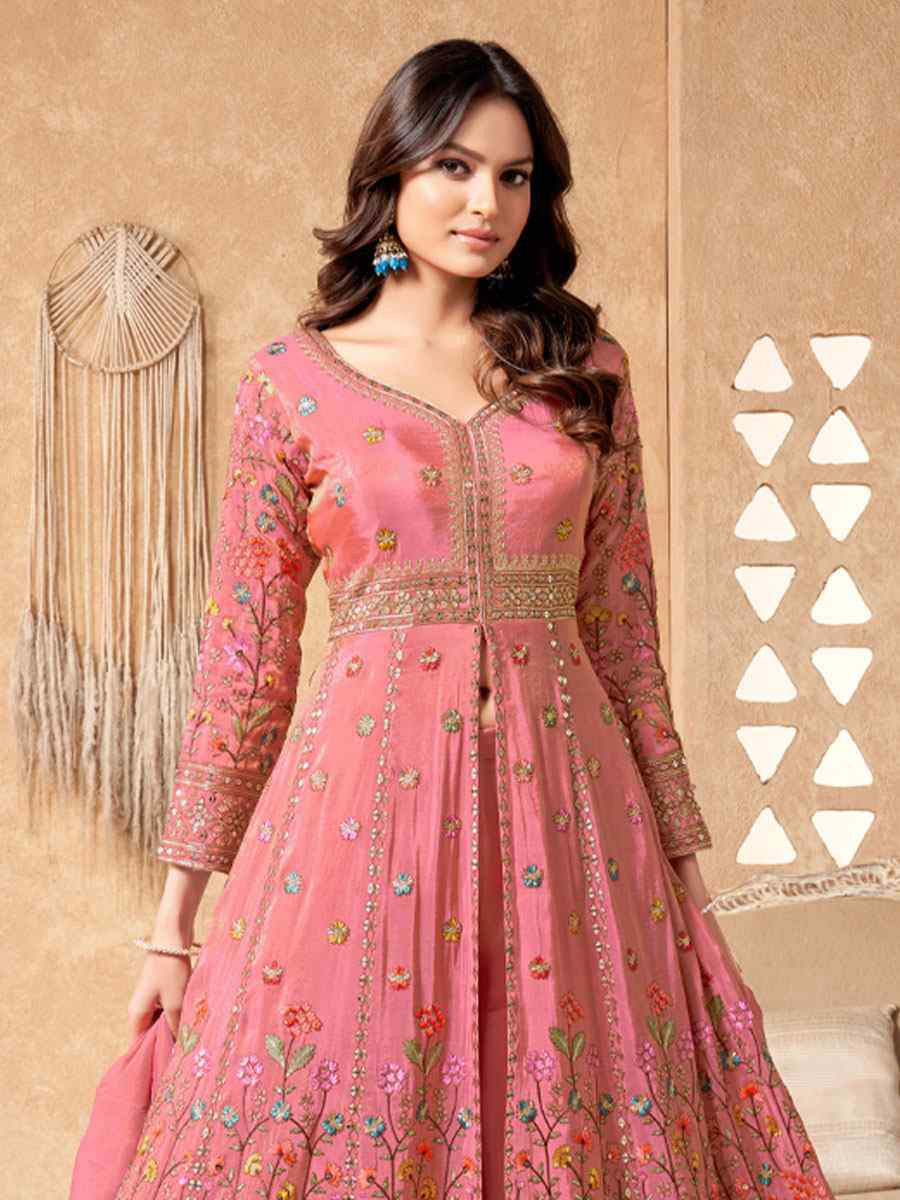 Pink Georgette Embroidery Party Wedding Festival Casual Ready Lawn Salwar Kameez