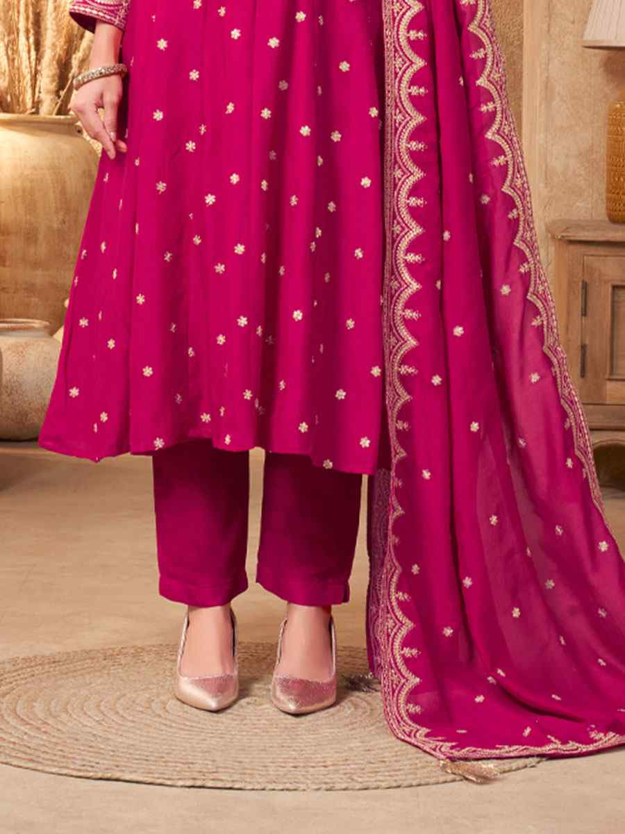 Pink Georgette Embroidery Party Wedding Festival Casual Ready Pant Salwar Kameez