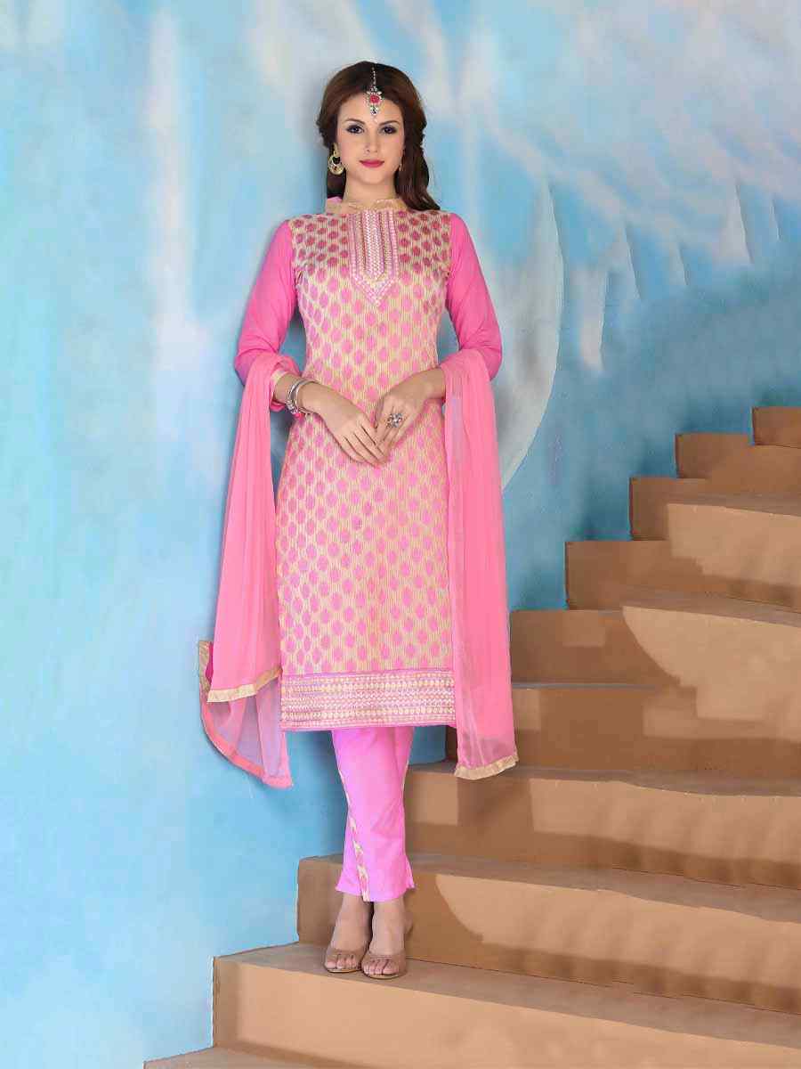 Pink Glaze Cotton Embroidered Party Festival Pant Salwar Kameez