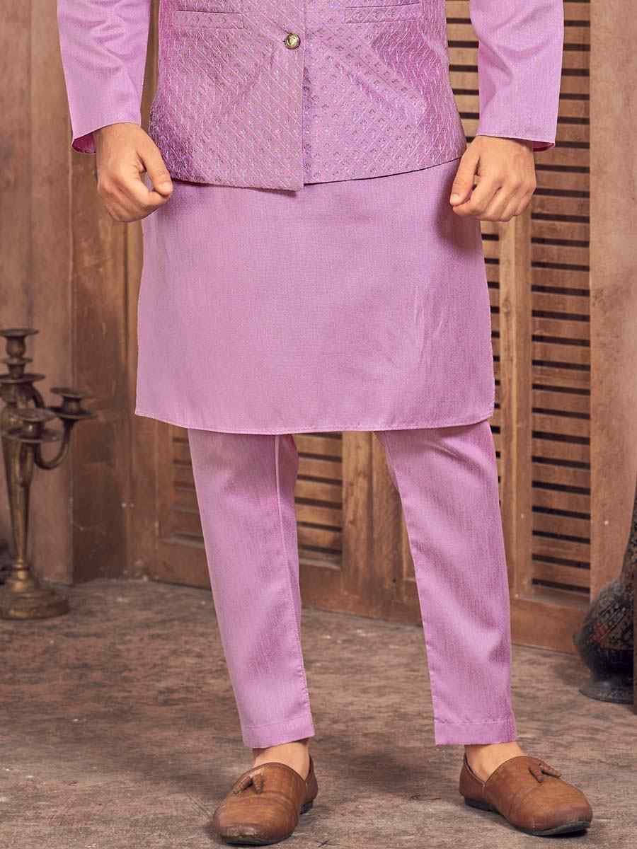 Pink Heavy Banglori Silk Embroidered Festival Party Kurta