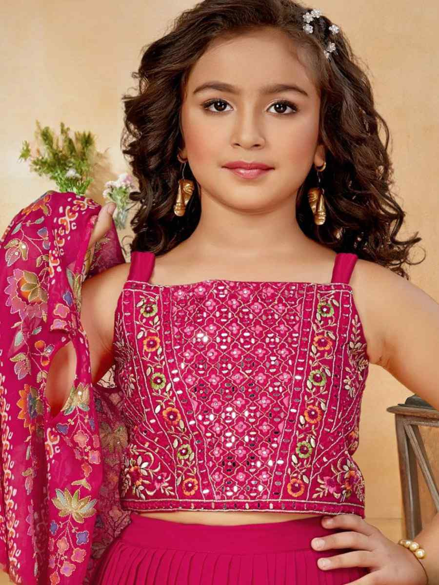 Pink Heavy Crepe  Embroidered Wedding Festival Salwars Girls Wear