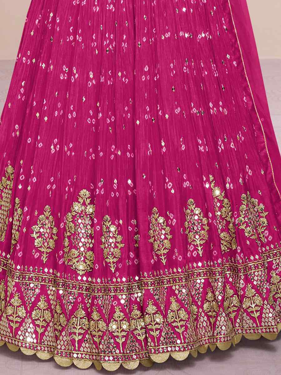 Pink Heavy Real Georgette Embroidered Festival Wedding Anarkali Salwar Kameez