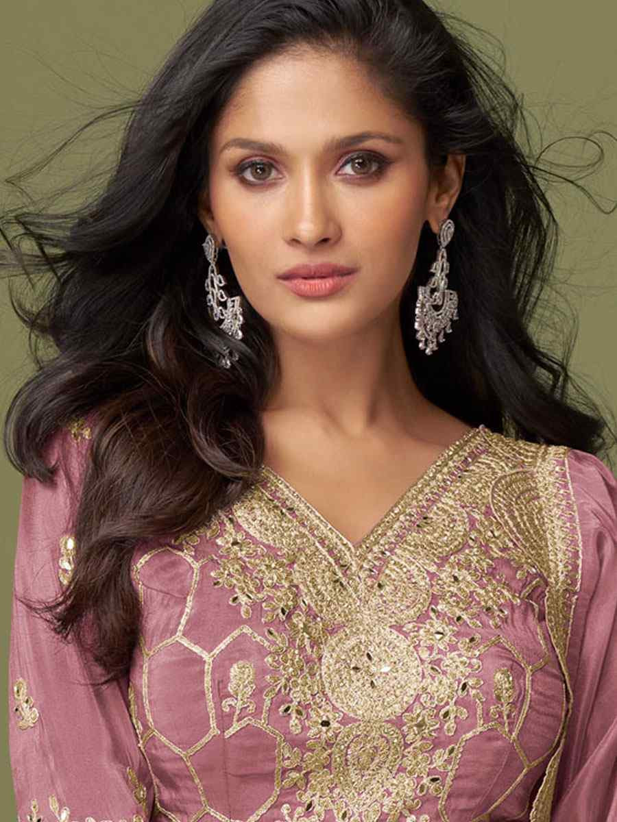 Pink Heavy Real Simar Silk Embroidery Party Wedding Festival Casual Ready Sharara Pant Salwar Kameez