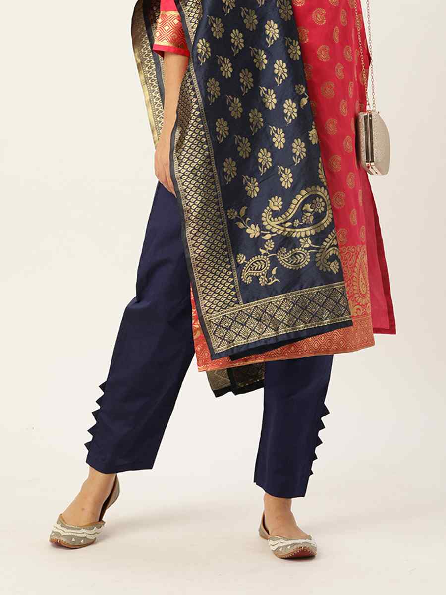 Pink Jacquard Embroidered Party Casual Pant Salwar Kameez
