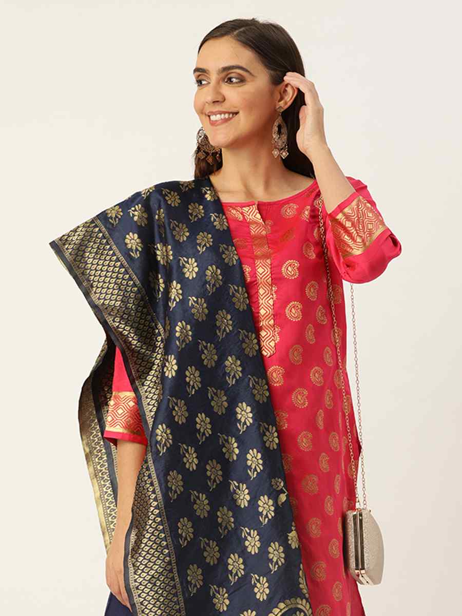 Pink Jacquard Embroidered Party Casual Pant Salwar Kameez
