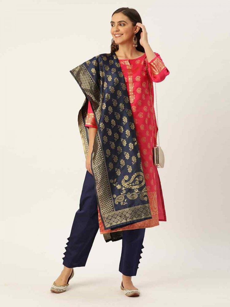 Pink Jacquard Embroidered Party Casual Pant Salwar Kameez
