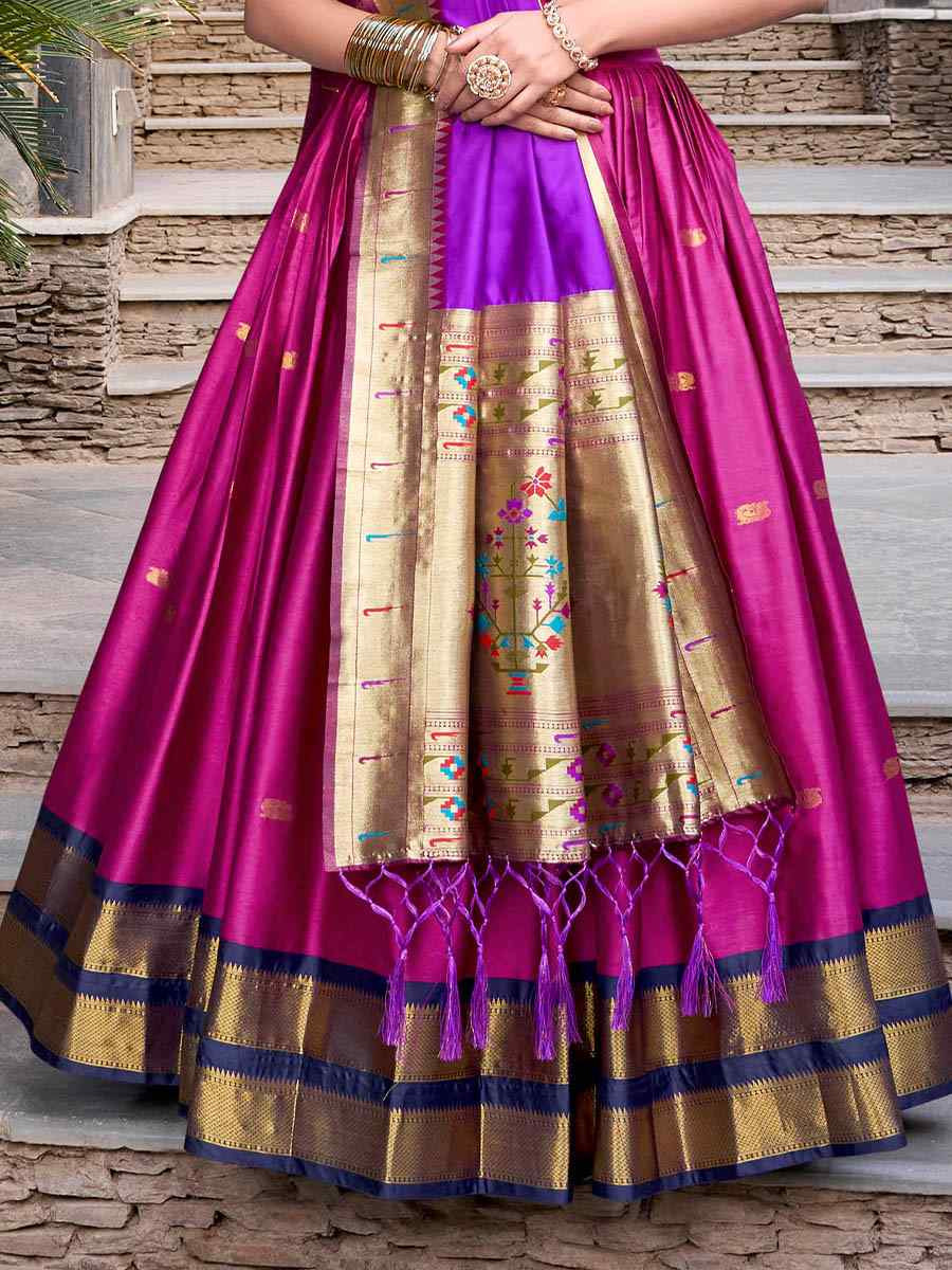 Pink Jacquard Silk Printed And Handwoven Party Reception Wedding Lehenga Choli