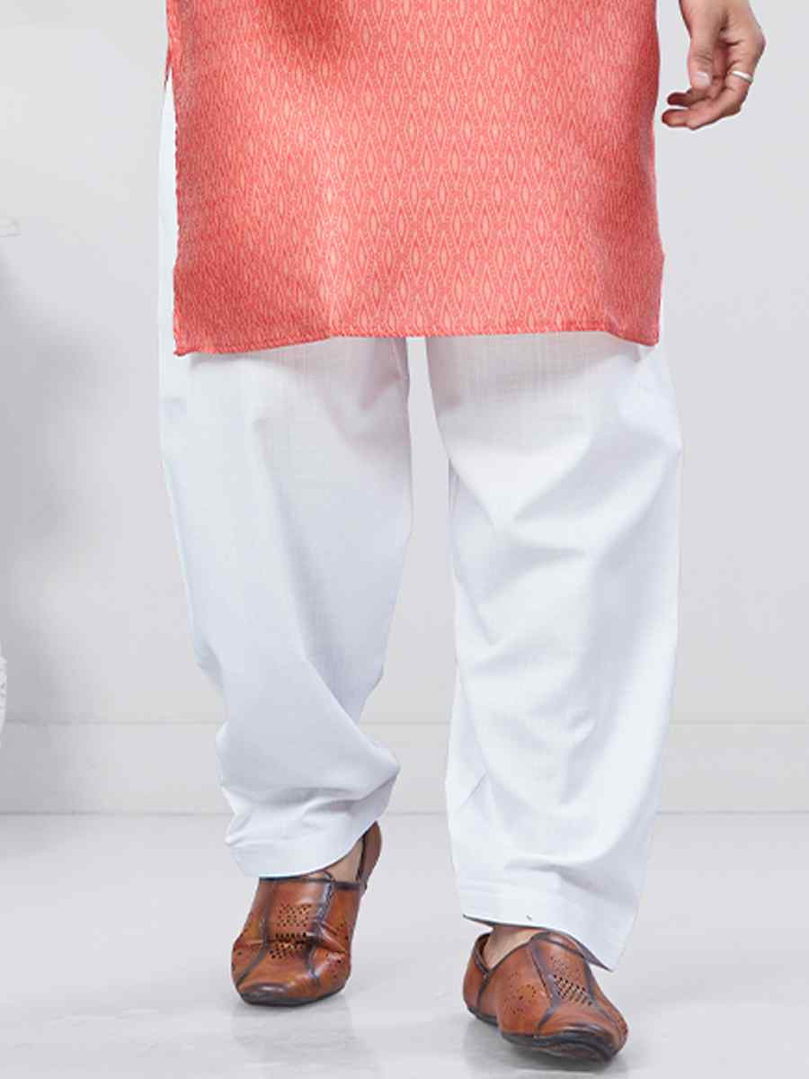 Pink Jecquard Silk With Digital Print Festival Casual Kurta