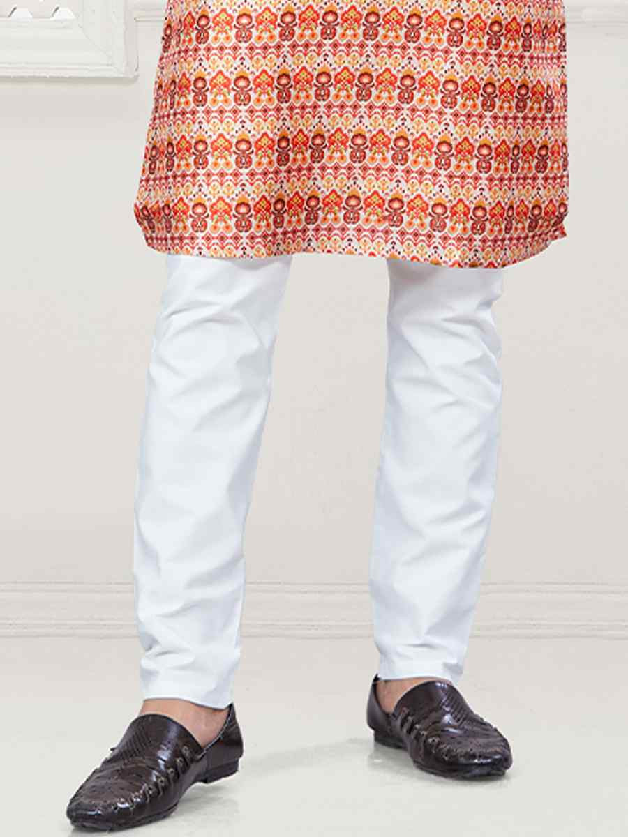 Pink Jecquard Silk With Digital Print Festival Casual Kurta