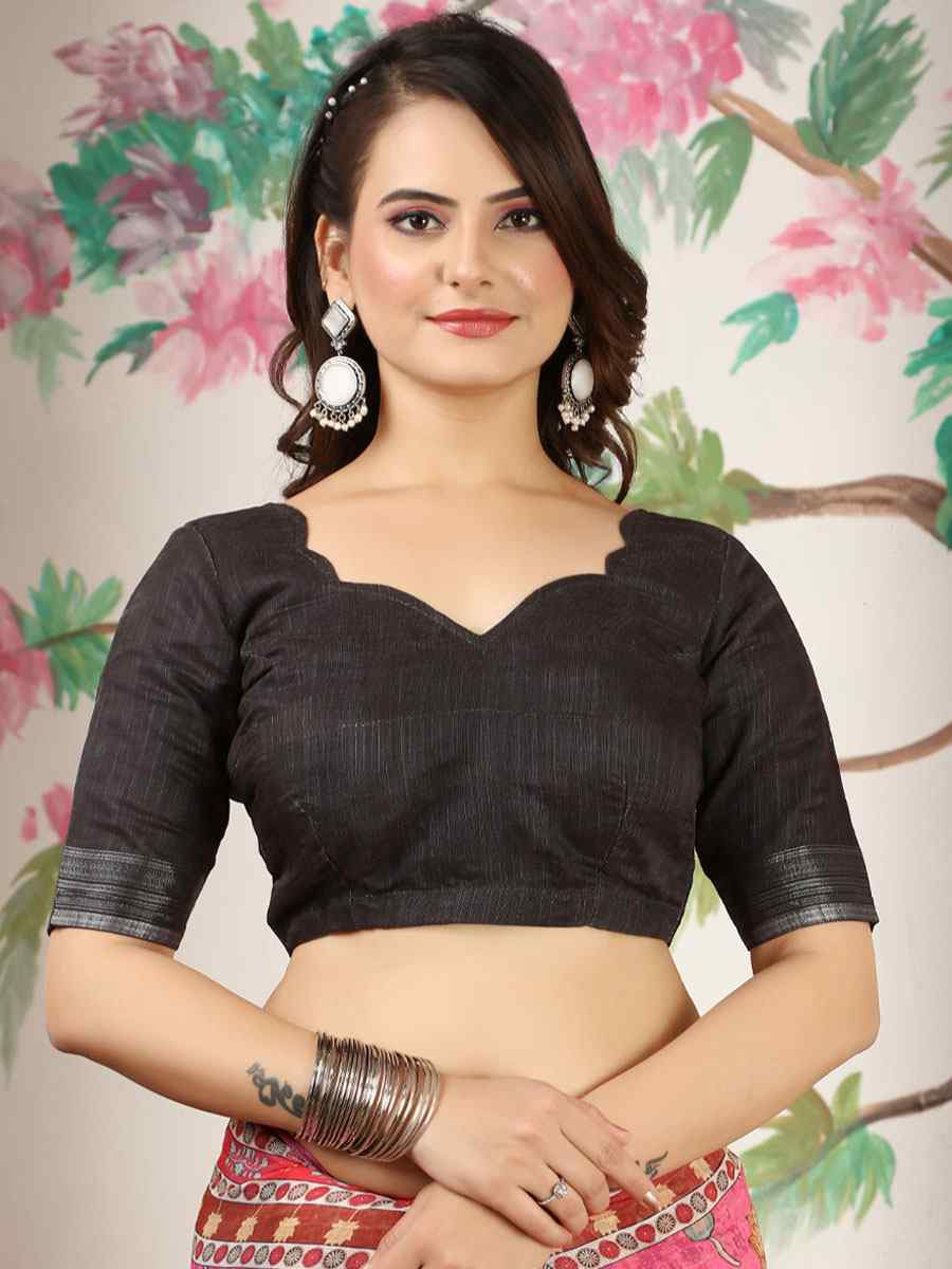 Pink Linen Cotton Printed Casual Festival Wedding Fancy Classic Style Sarees