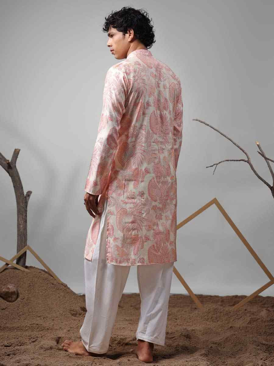 Pink Modal  Embroidered Festival Casual Kurta