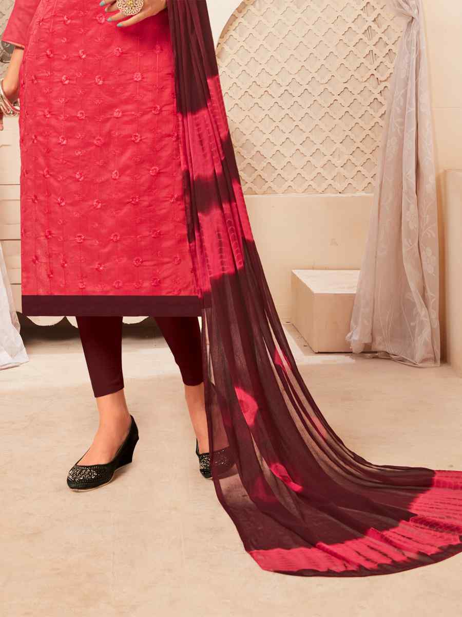 Pink Modal Silk Printed Casual Festival Churidar Salwar Kameez