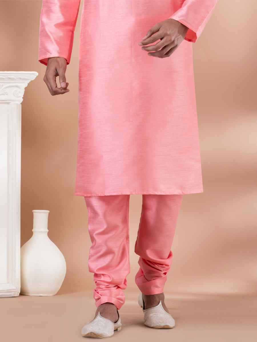Pink Mono Printed Festival Casual Kurta