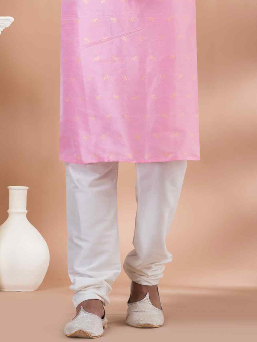 Pink Mono Printed Festival Casual Kurta