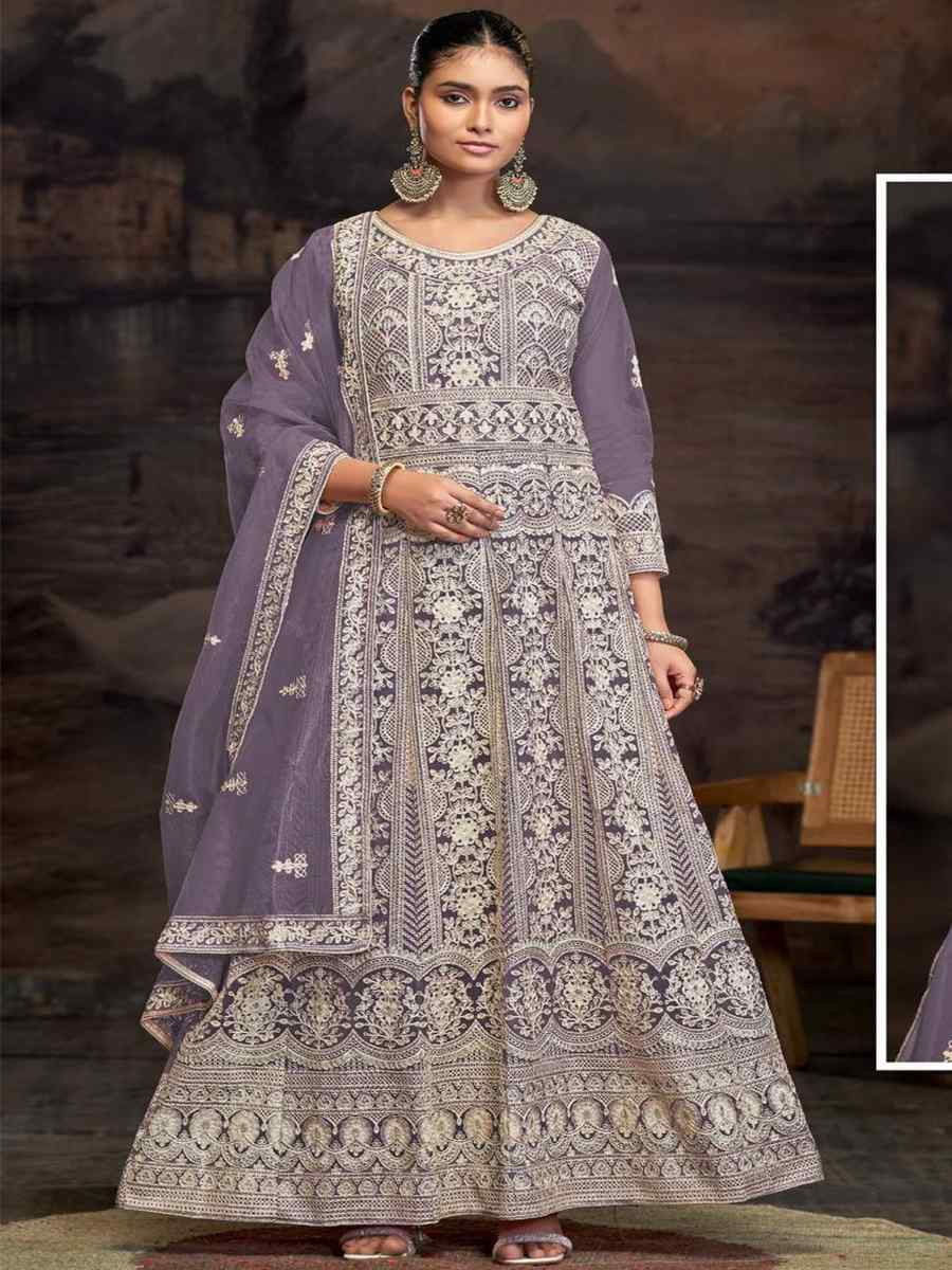 Pink Net Embroidered Festival Wedding Anarkali Salwar Kameez