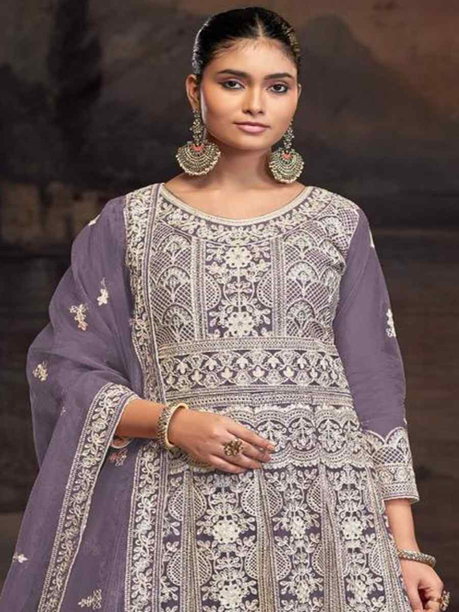 Pink Net Embroidered Festival Wedding Anarkali Salwar Kameez