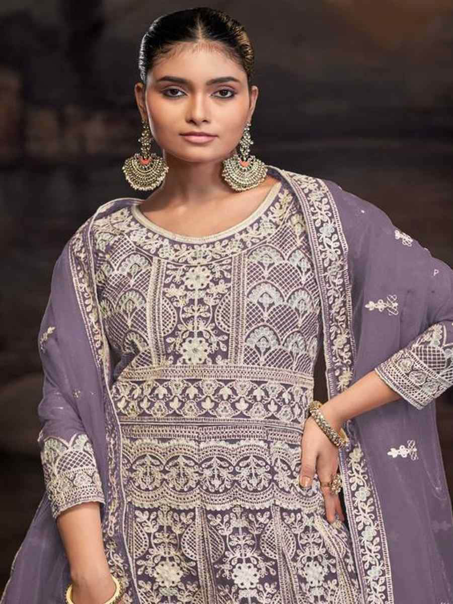 Pink Net Embroidered Festival Wedding Anarkali Salwar Kameez