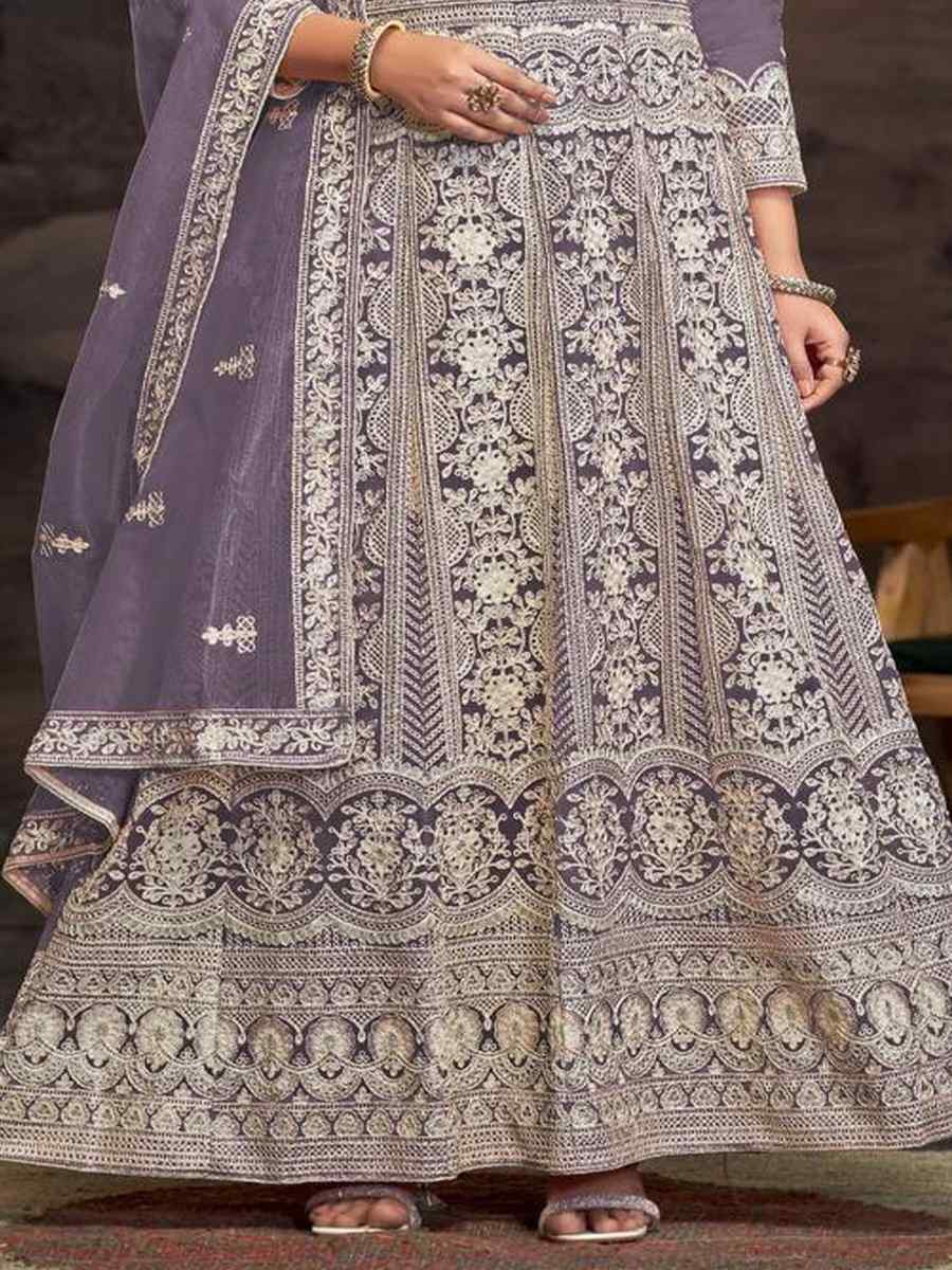 Pink Net Embroidered Festival Wedding Anarkali Salwar Kameez