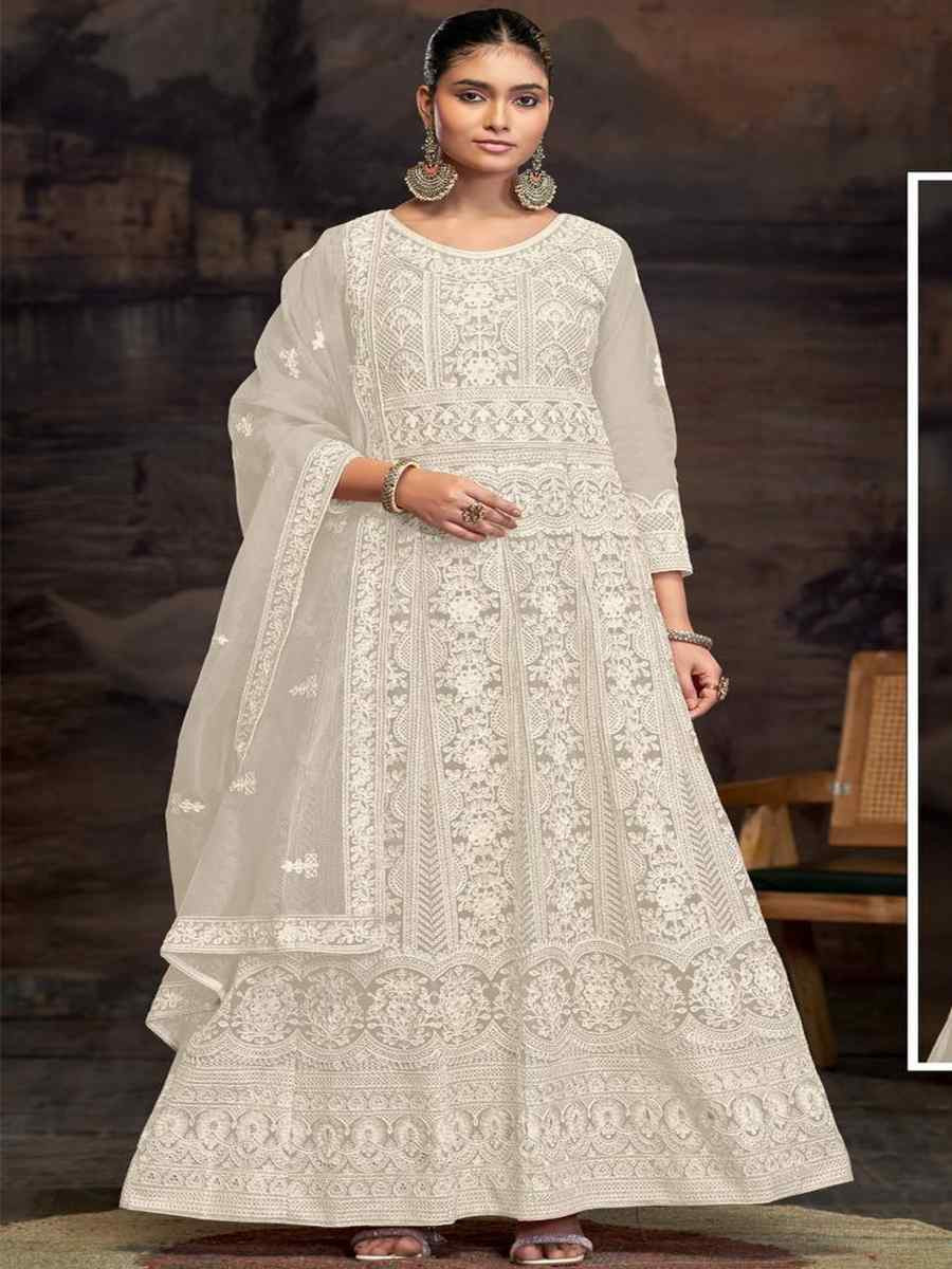 Pink Net Embroidered Festival Wedding Anarkali Salwar Kameez