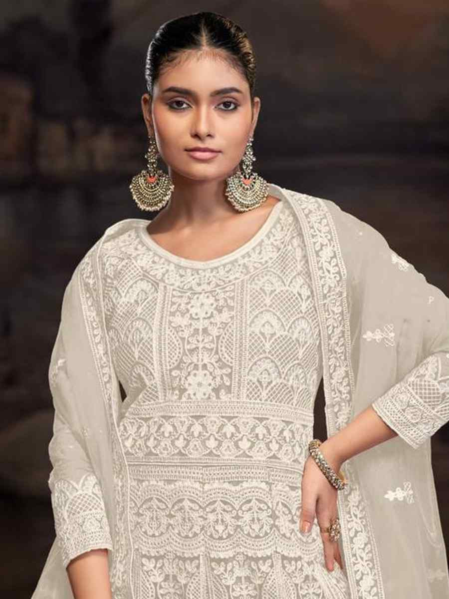 Pink Net Embroidered Festival Wedding Anarkali Salwar Kameez