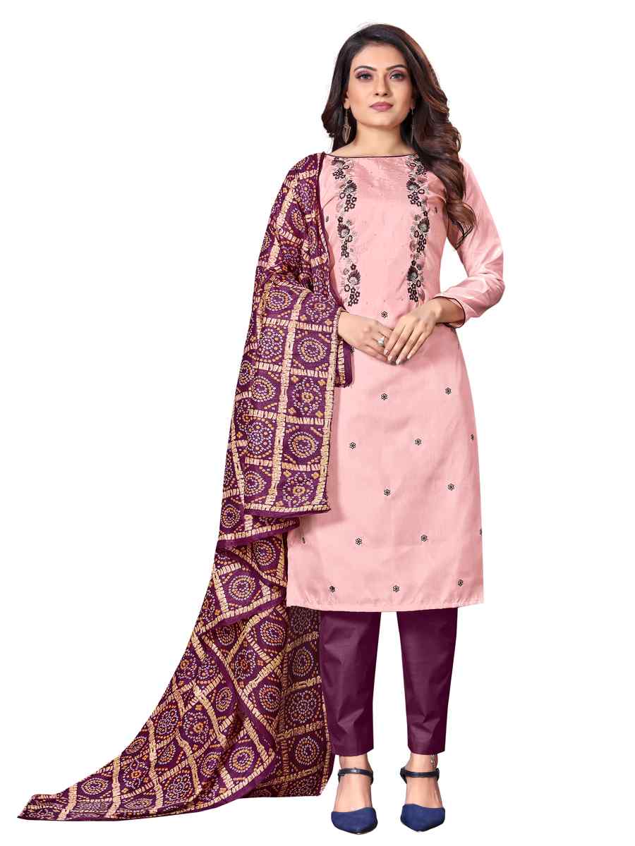 Pink Parampara Silk Embroidered Party Festival Pant Salwar Kameez