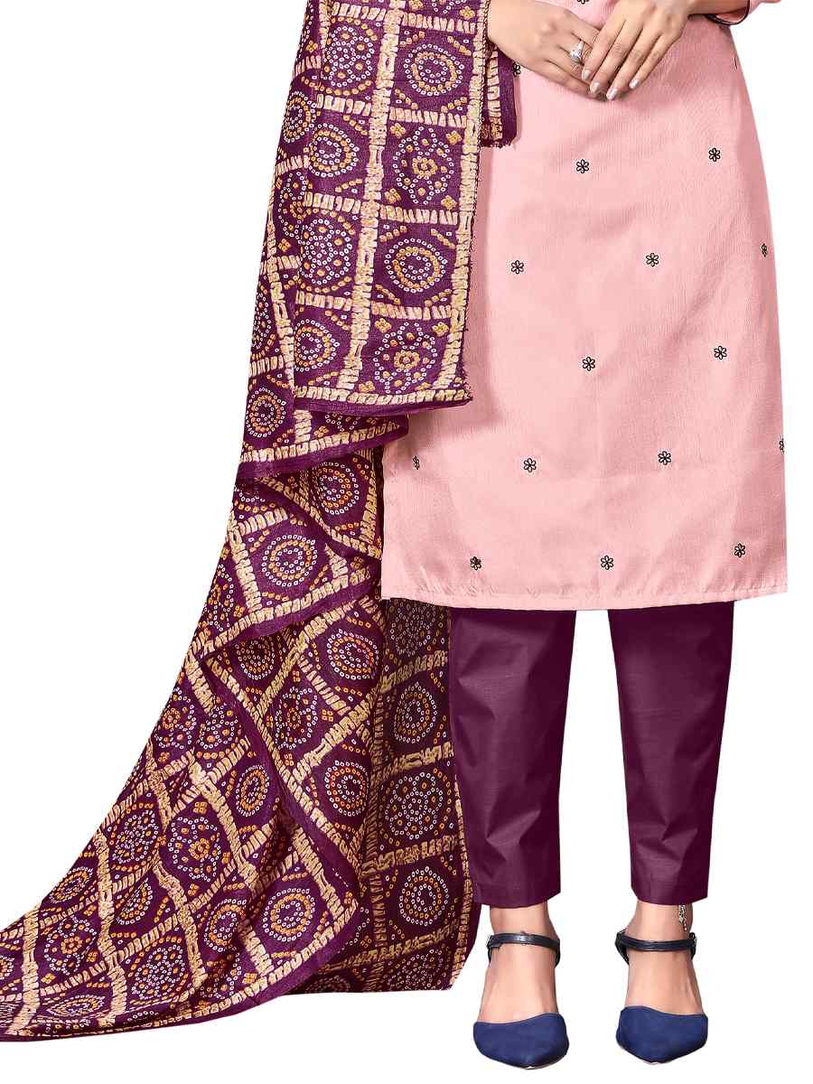 Pink Parampara Silk Embroidered Party Festival Pant Salwar Kameez
