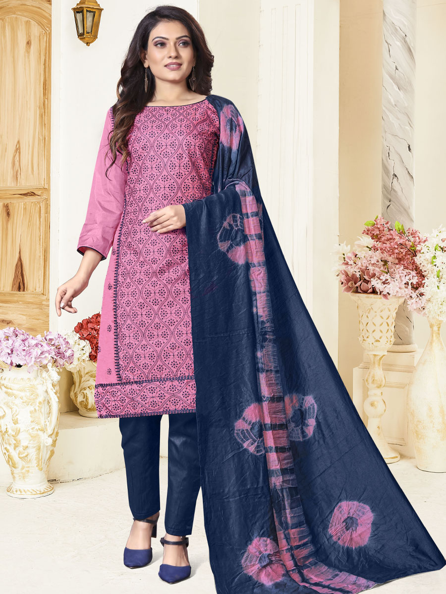Pink Prampara Silk Printed Casual Festival Pant Salwar Kameez
