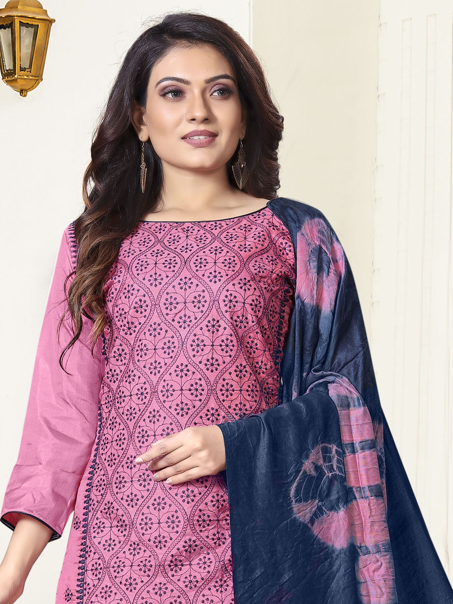 Pink Prampara Silk Printed Casual Festival Pant Salwar Kameez
