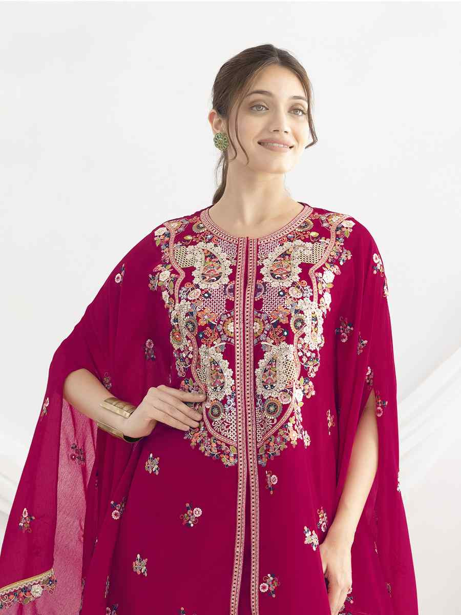 Pink Premium Chinon Embroidered Festival Wedding Party Kurti Bottom Women Wear