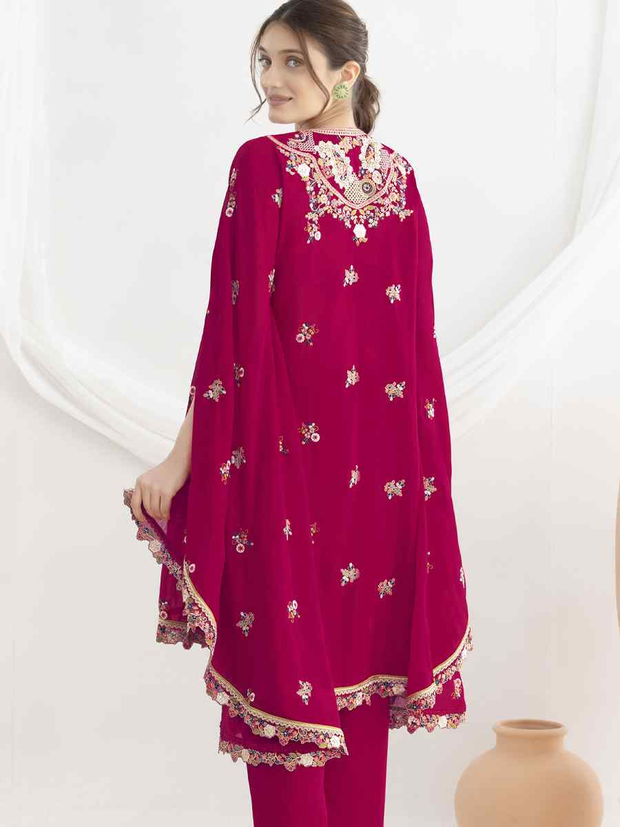 Pink Premium Chinon Embroidered Festival Wedding Party Kurti Bottom Women Wear