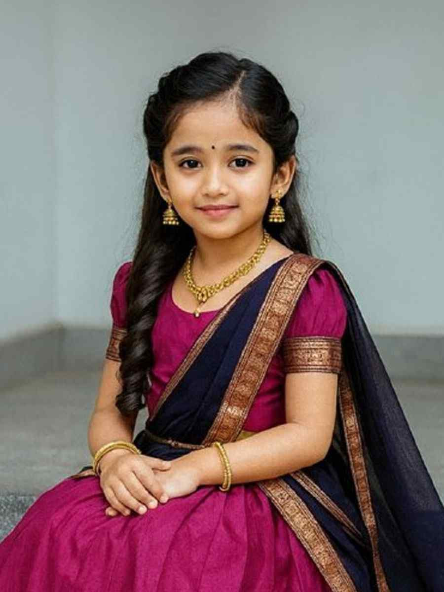 Pink Premium Lichi Silk Brocade Kids Wear Wedding Festival Lehengas Girls Wear