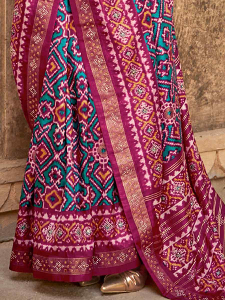 Pink Printed Festival Casual Wedding Cocktail Party Fancy Classic Heavy Border Saree