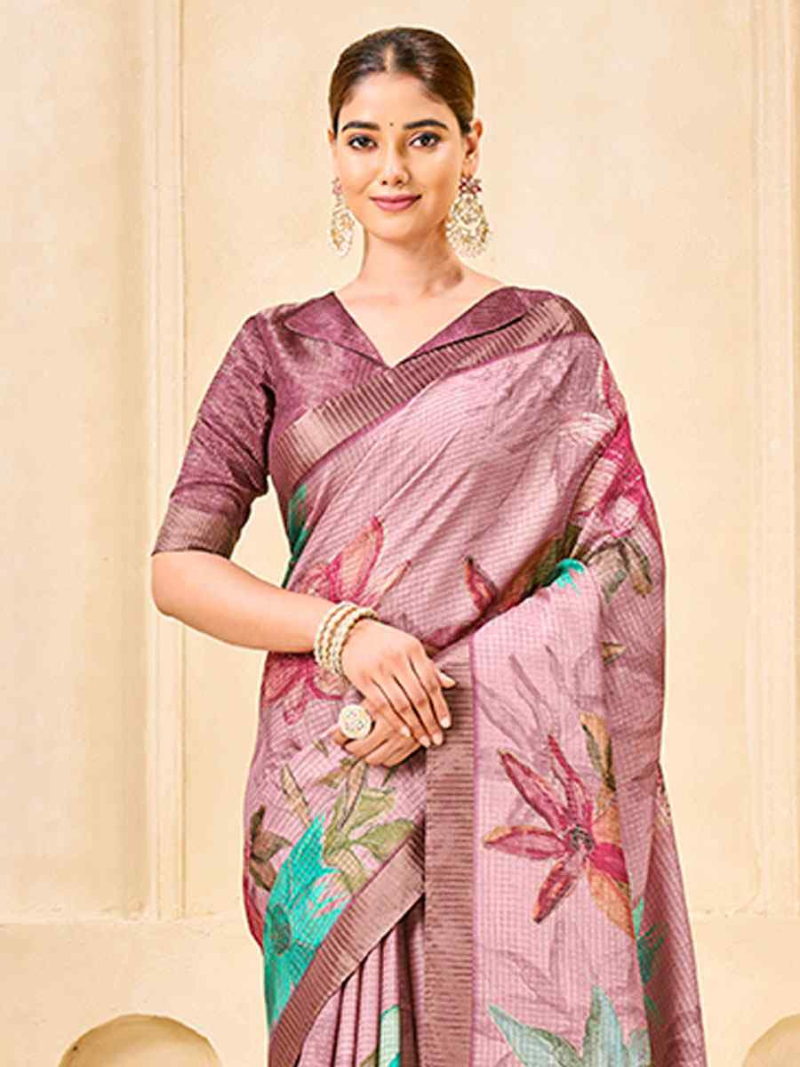 Pink Printed Handwoven Traditional Bridal Reception Festival Wedding Fancy Classic Style Sarees
