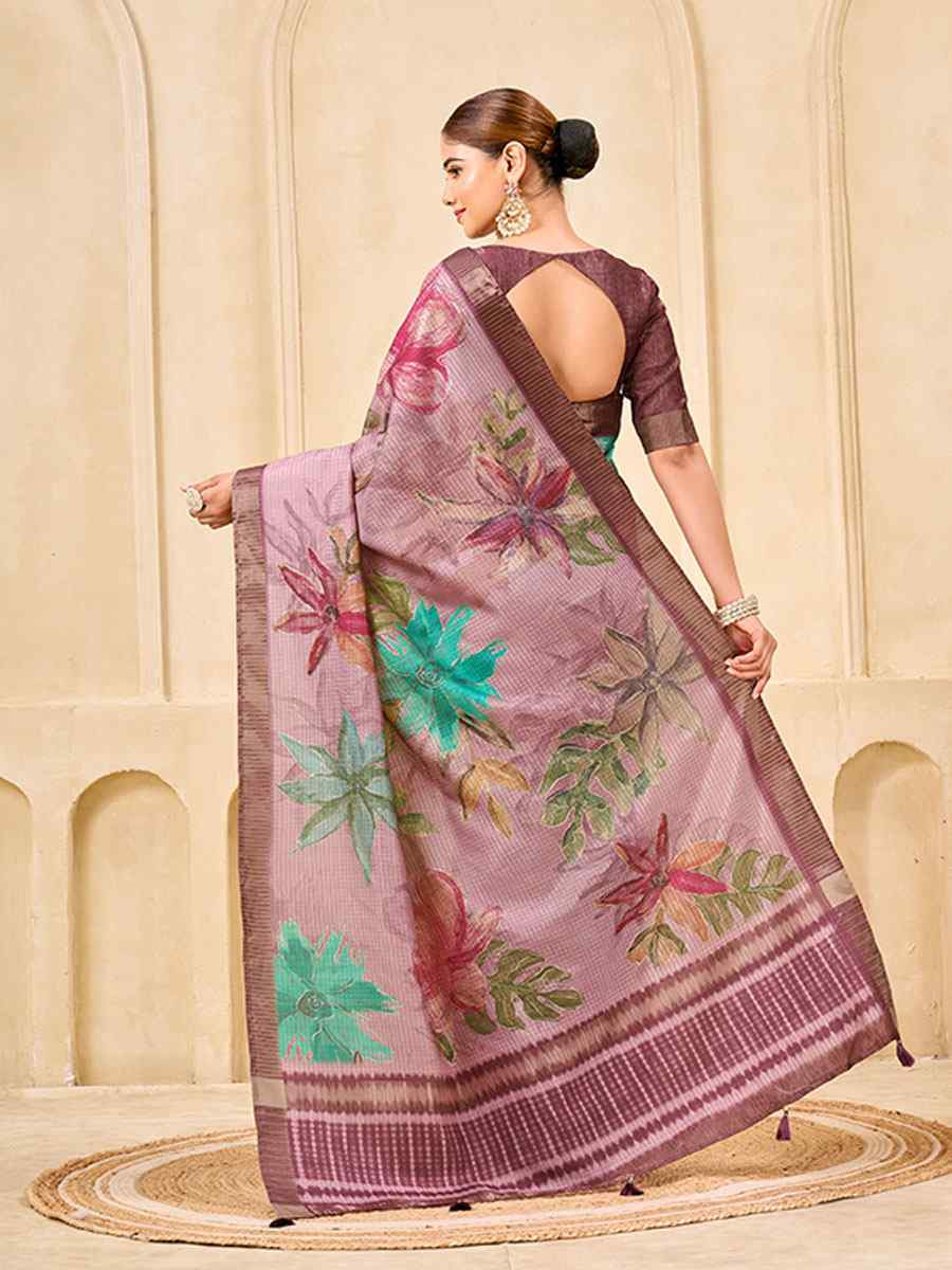 Pink Printed Handwoven Traditional Bridal Reception Festival Wedding Fancy Classic Style Sarees
