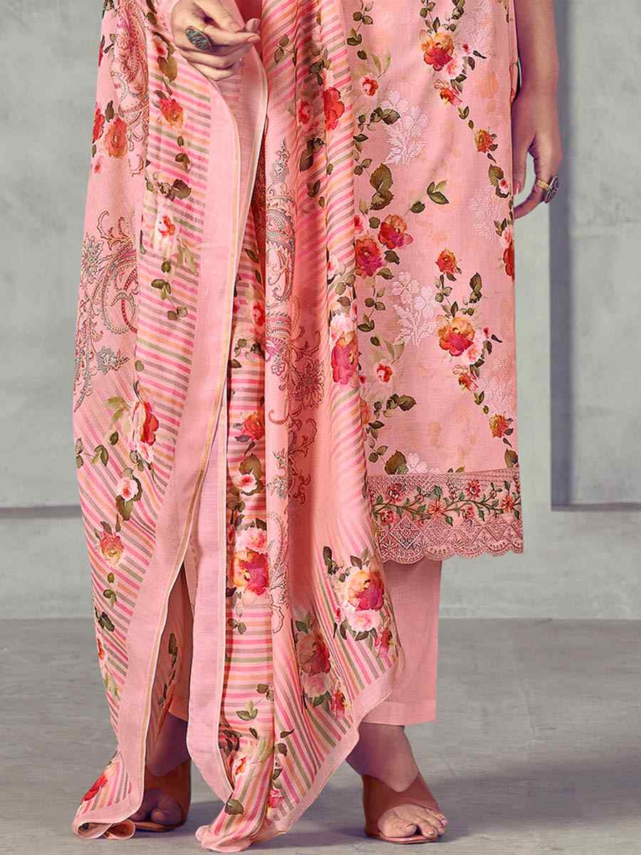Pink Pure Cotton Printed Casual Festival Pant Salwar Kameez