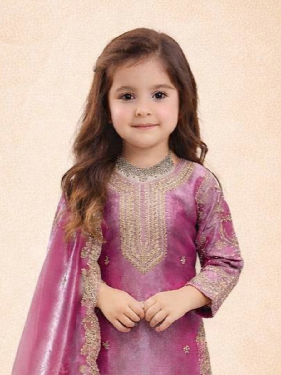 Pink Pure GMY Silk Embroidered Sequins Ethnic Casual Party Wedding Ready Salwars Girls Wear