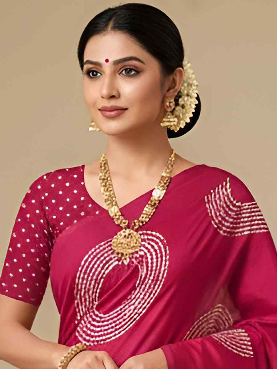 Pink Pure Mul Cotton Bhandej Printed Traditional Bridal Reception Festival Wedding Fancy Heavy Border Saree