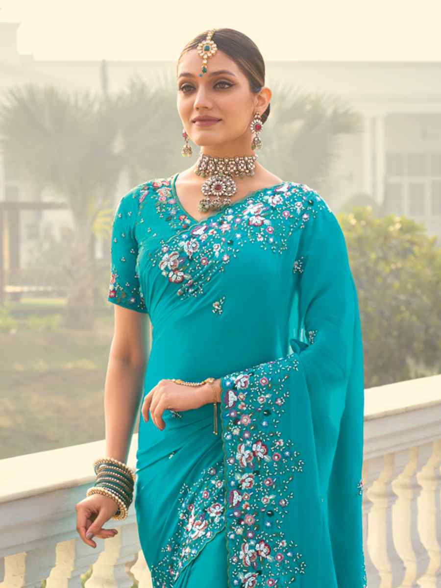 Pink Pure Silk Embroidered Festival Party Classic Style Saree