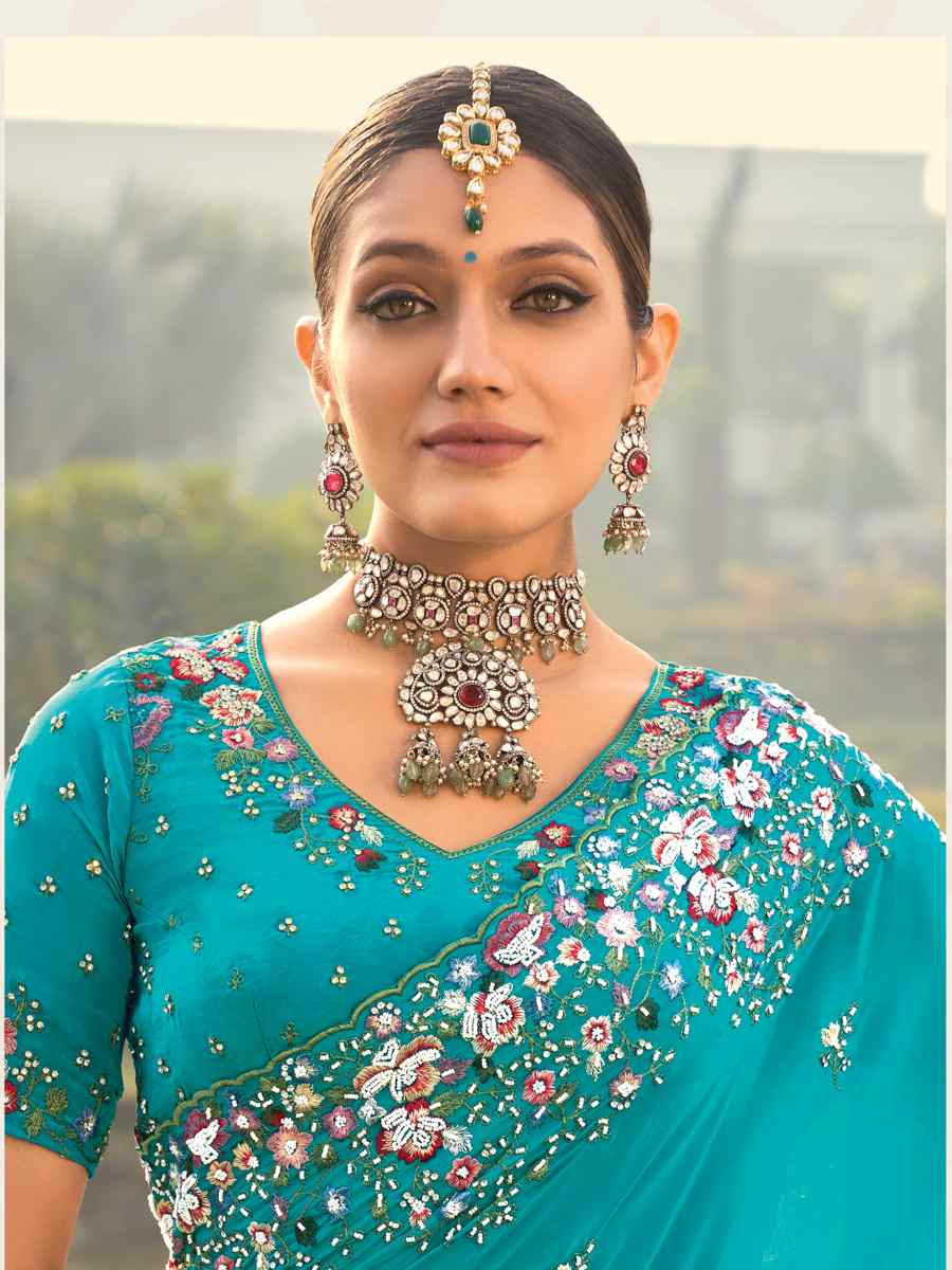 Pink Pure Silk Embroidered Festival Party Classic Style Saree