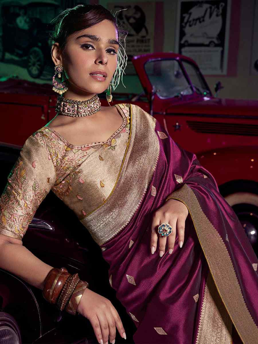 Pink Pure Silk Printed Handwoven Traditional Bridal Reception Festival Wedding Fancy Heavy Border Sarees
