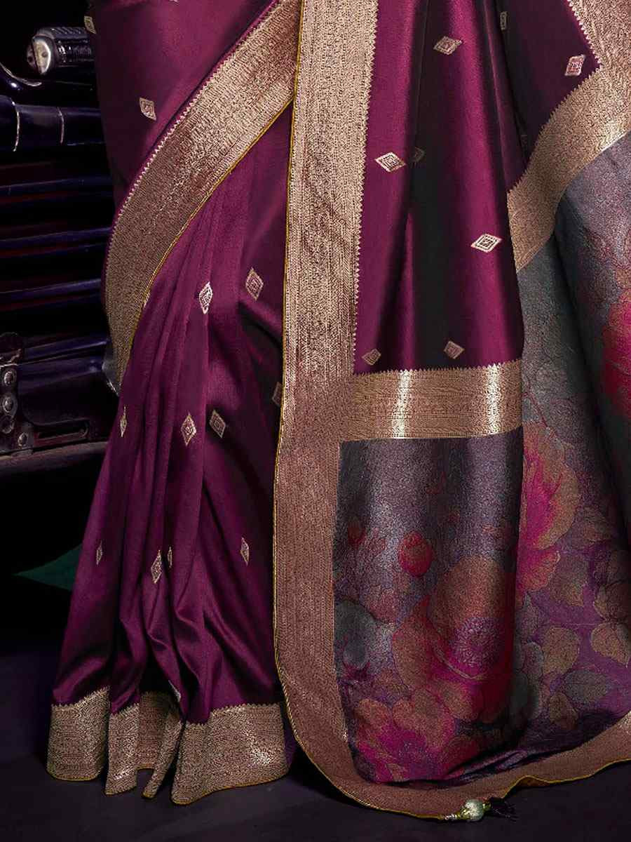 Pink Pure Silk Printed Handwoven Traditional Bridal Reception Festival Wedding Fancy Heavy Border Sarees