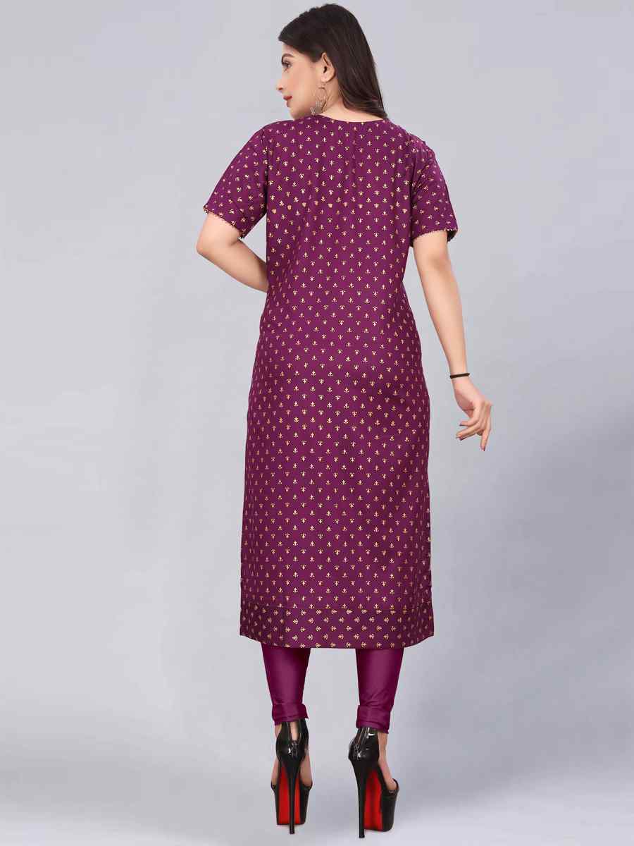 Pink Rayon Printed Festival Casual Kurti