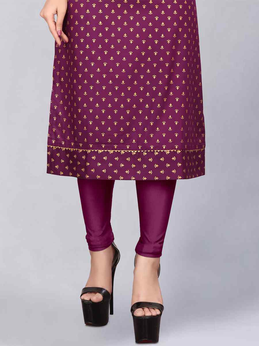 Pink Rayon Printed Festival Casual Kurti